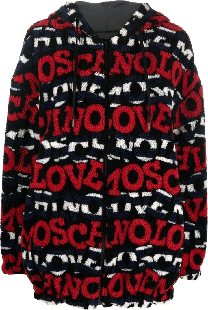 Logo Print Faux-Shearling Jacket