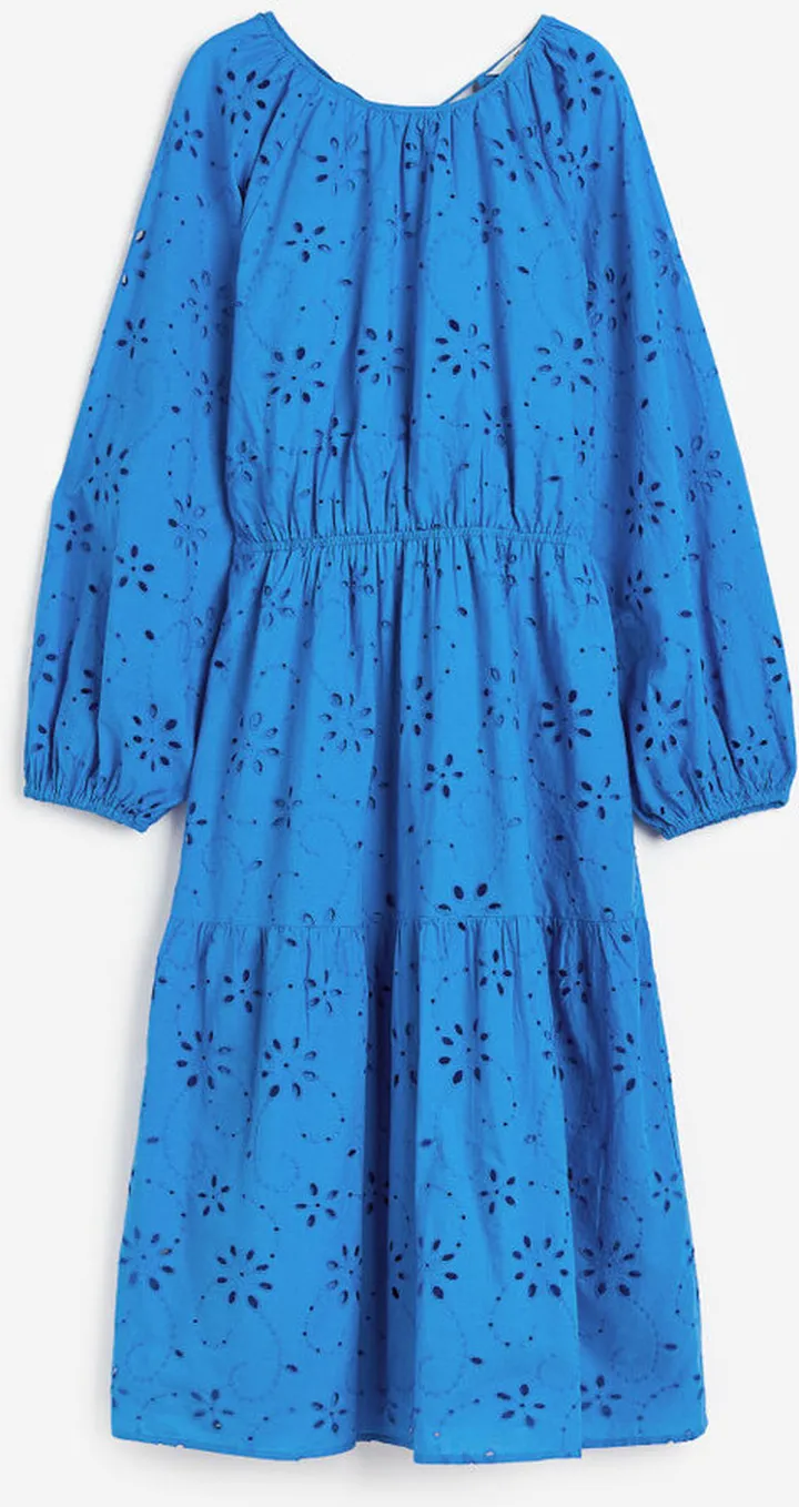 Eyelet embroidered Tie-detail Dress