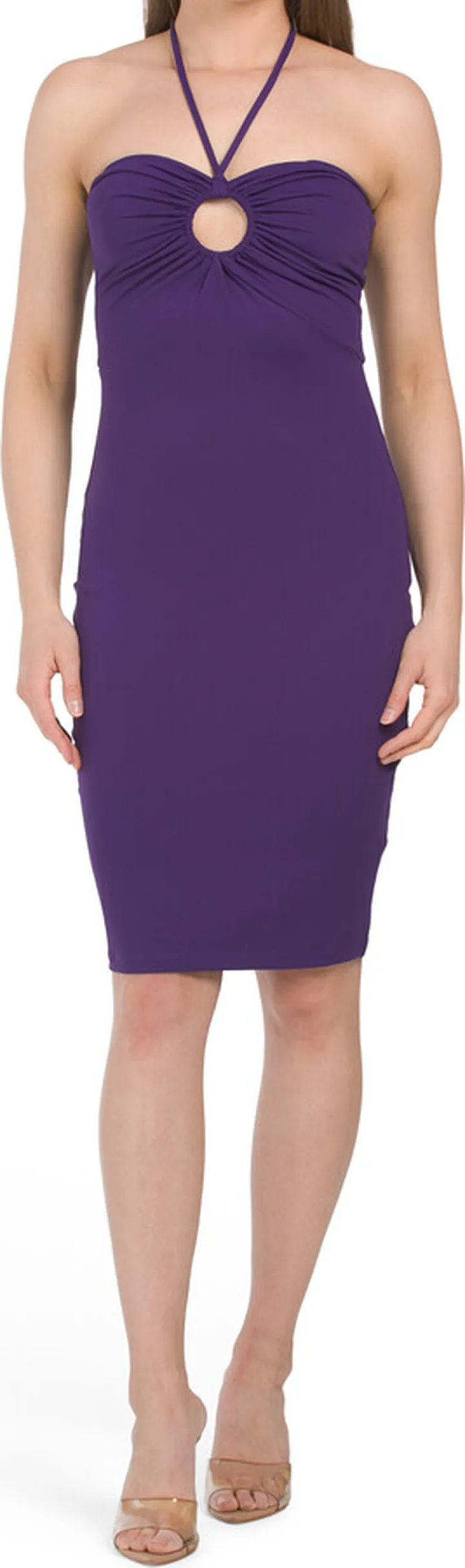Made In Usa Circle Front String Halter Mini Dress