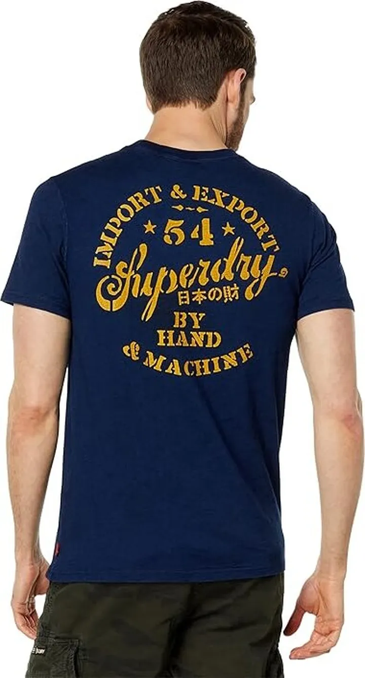 Superdry Vintage Wall Sign Tee (Hypo Indigo Wash Slub) Men's Clothing