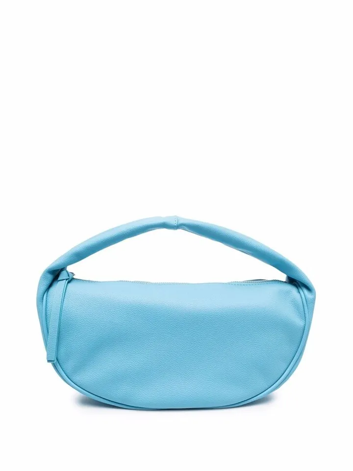 Cush curved leather tote bag