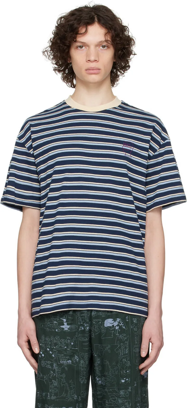 Brain Dead Navy 94 Striped T-Shirt