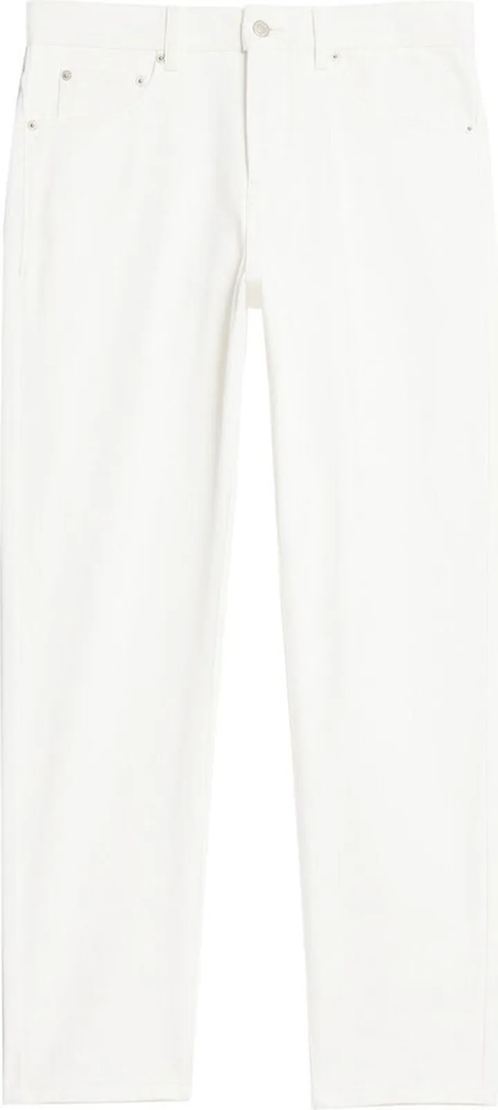 White Tapered Leg Denim Jeans