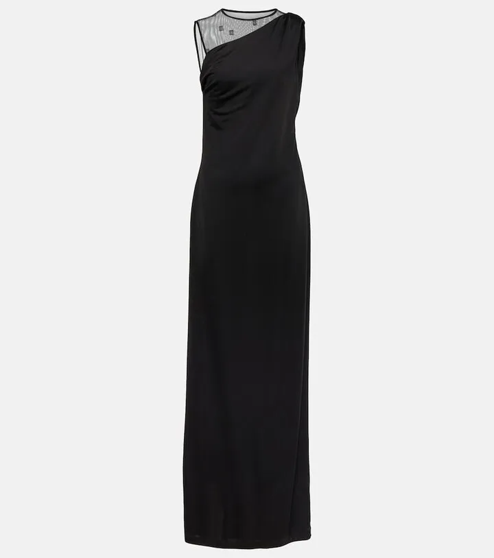 Logo mesh jersey gown