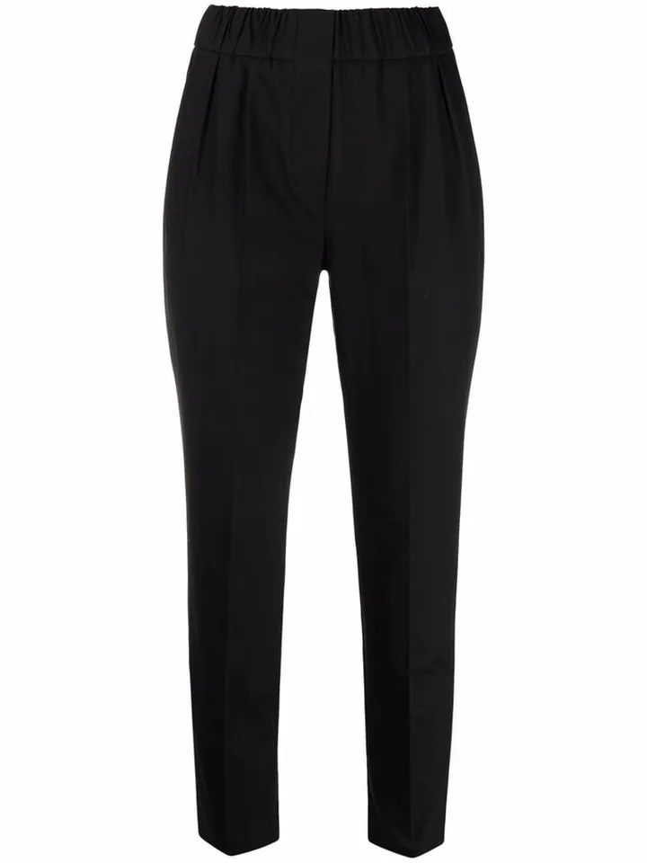 Straight-Leg Cropped Trousers