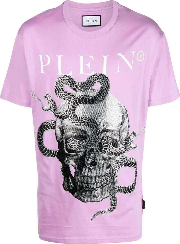 Snake-print short-sleeve T-shirt
