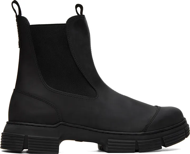 GANNI Black City Chelsea Boots