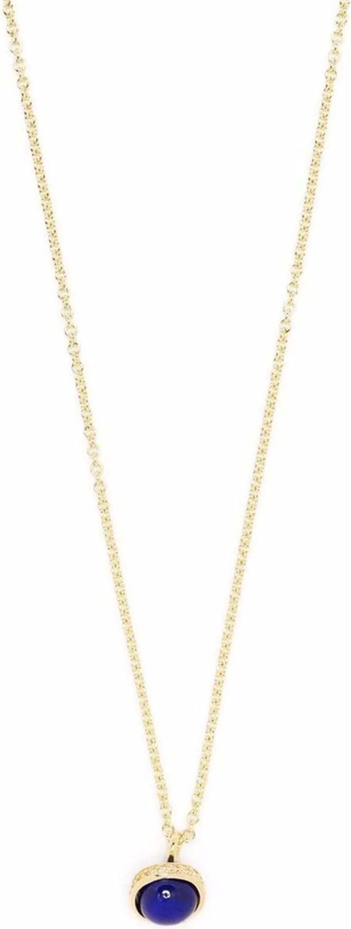 18kt yellow gold small Saturn diamond pendant necklace