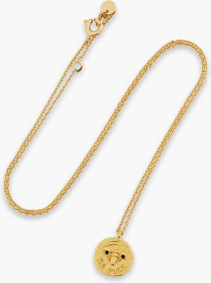 Gold-tone crystal necklace