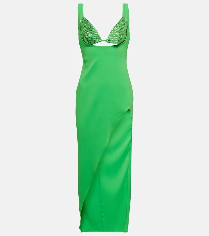 Crystal-embellished midi dress