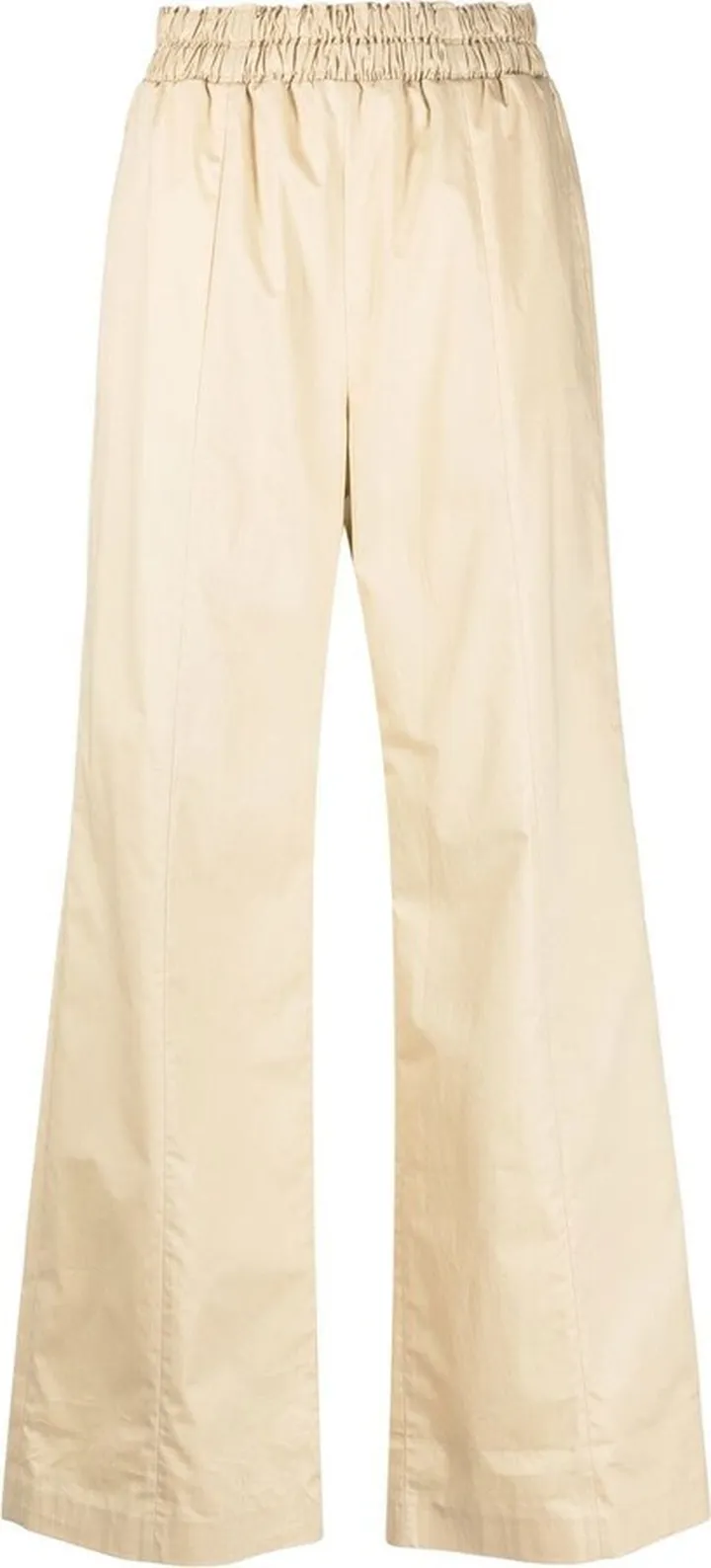 Wide-Leg Straight Cotton Trousers