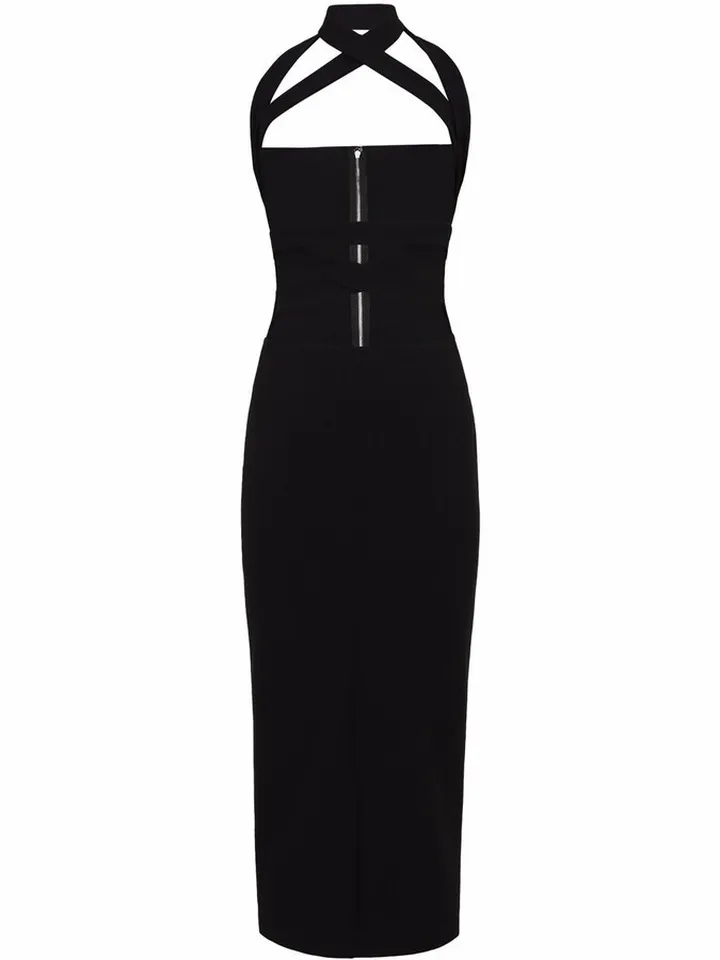 Cut-Out Bustier Midi Dress