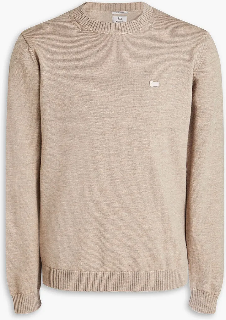 Appliquéd mélange wool sweater