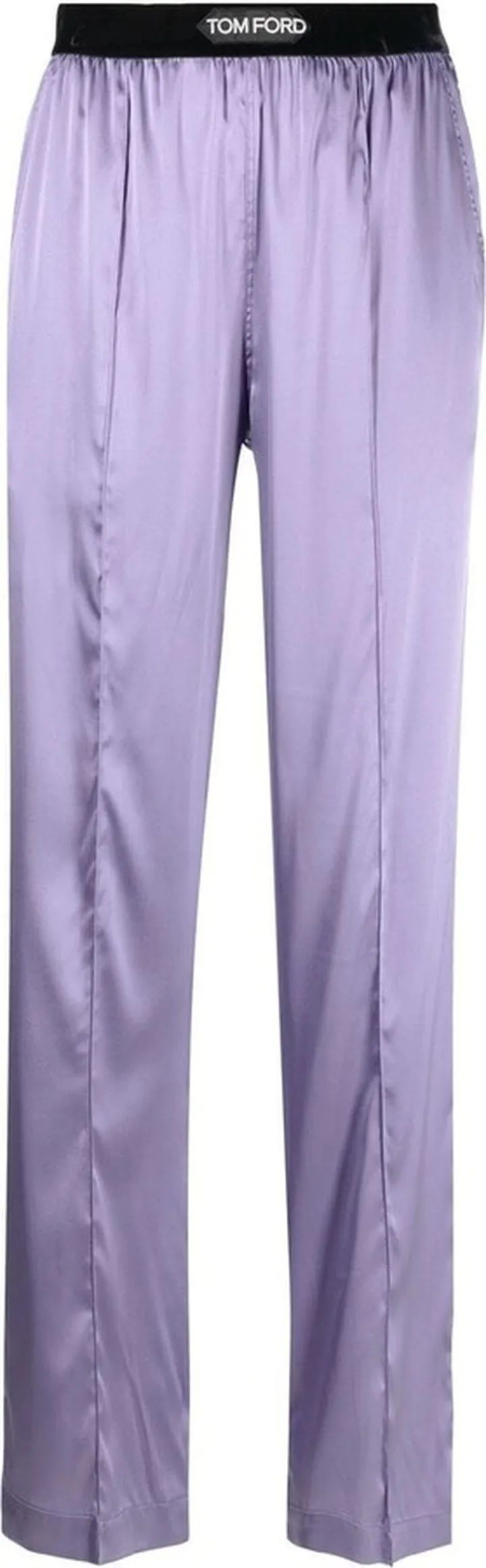 Straight-Leg Silk Trousers