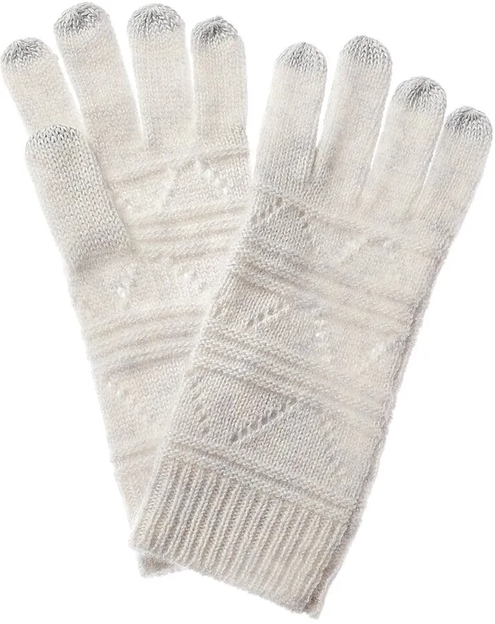 Qi Cashmere Pointelle Donegal Cashmere Gloves