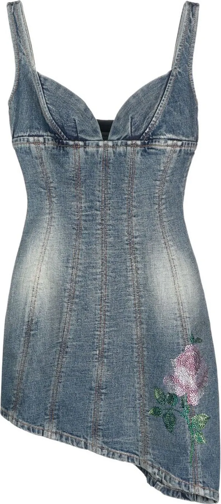 Embellished Denim Minidress