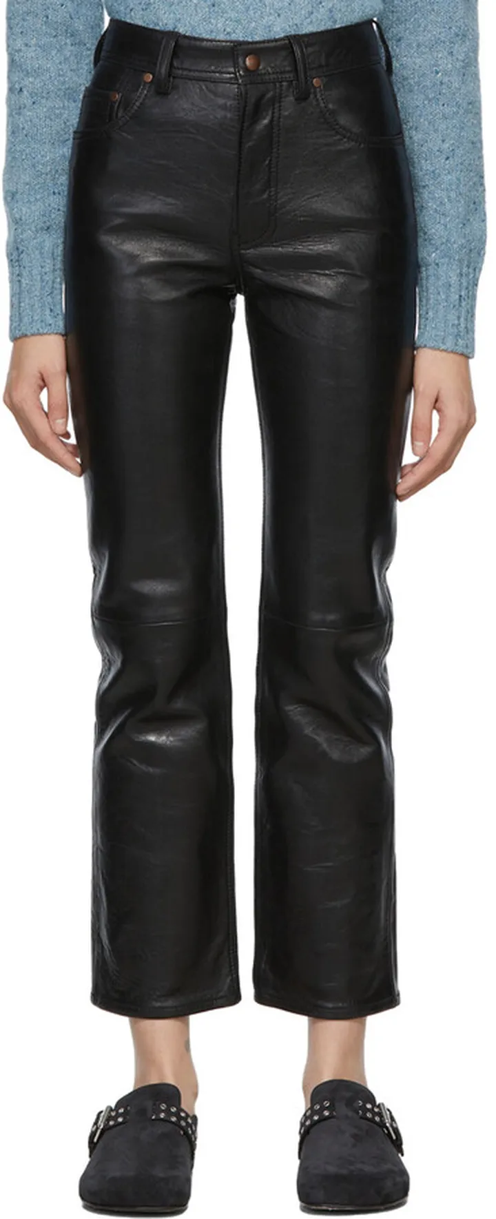 Acne Studios Black Laman Leather Trousers