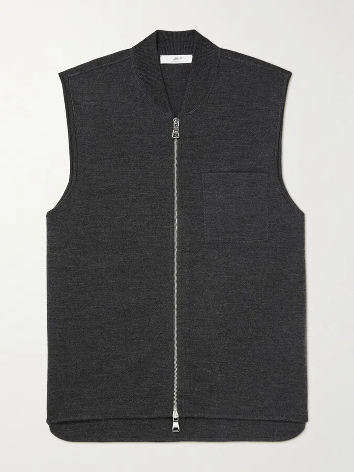 Double-Faced Merino Wool-Blend Gilet