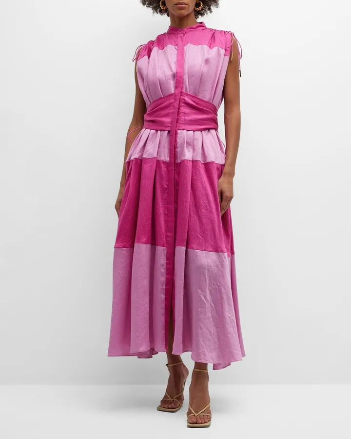 Widford Colorblock Maxi Shirtdress