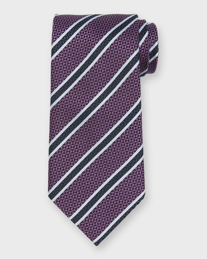 Men's Stripe Jacquard Silk Tie