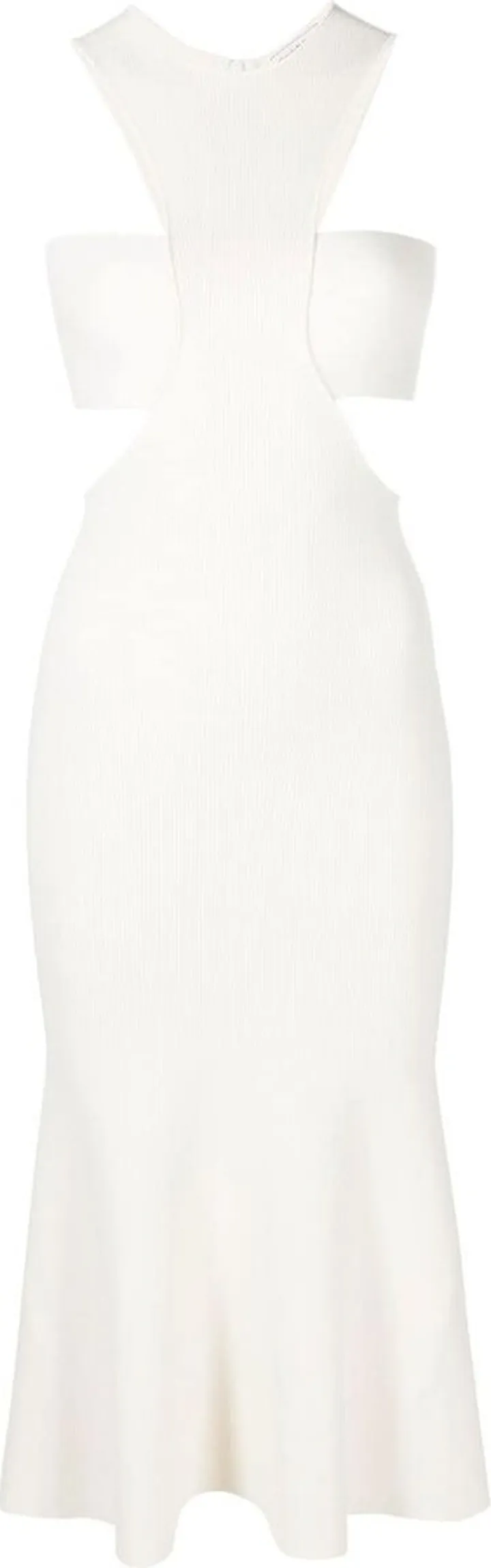 Slashed Harness rib-knit dress