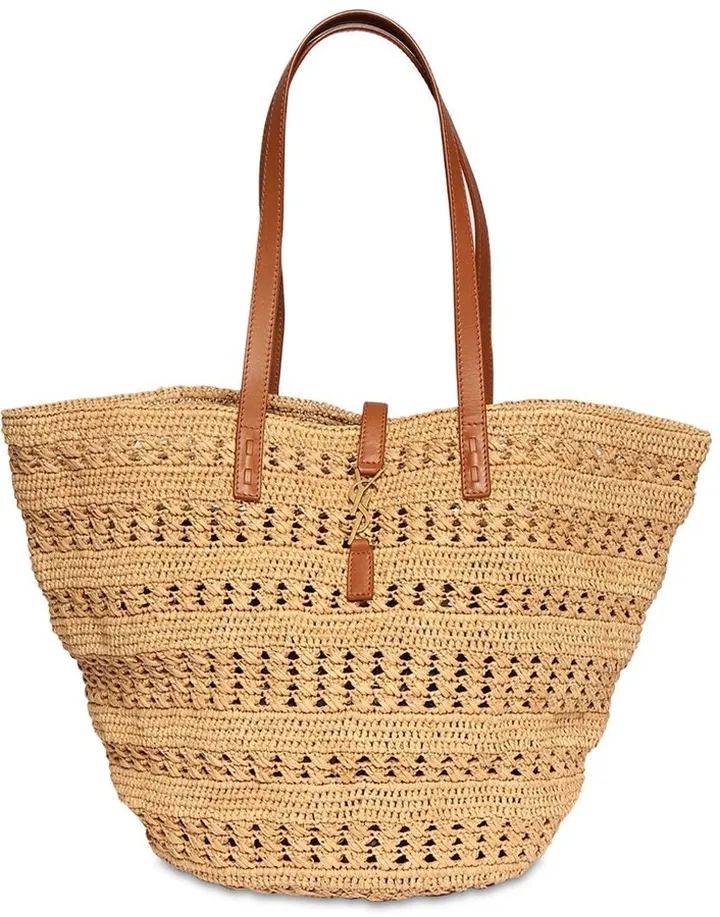 Medium raffia panier bag