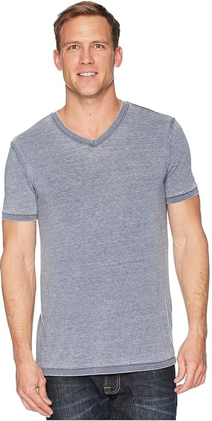 Lucky Brand Venice Burnout V-Neck Tee (American Navy) Men's Clothing