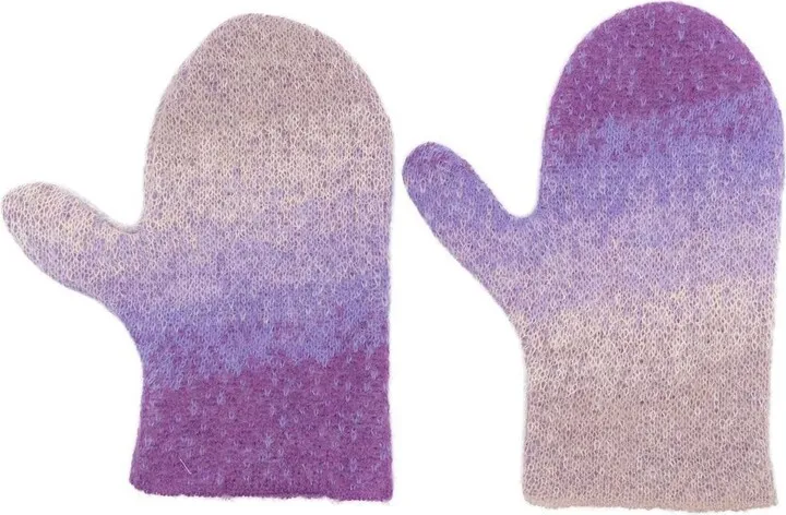 Purple Mohair-wool Blend Gloves