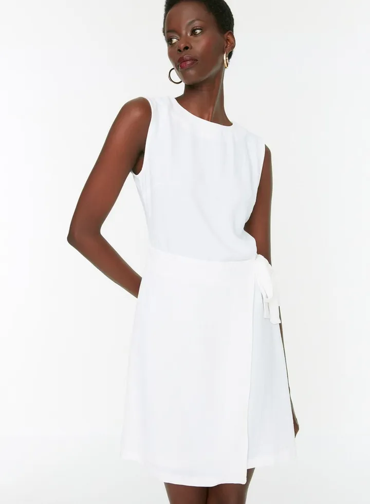 Knitted Tie Detail Dress