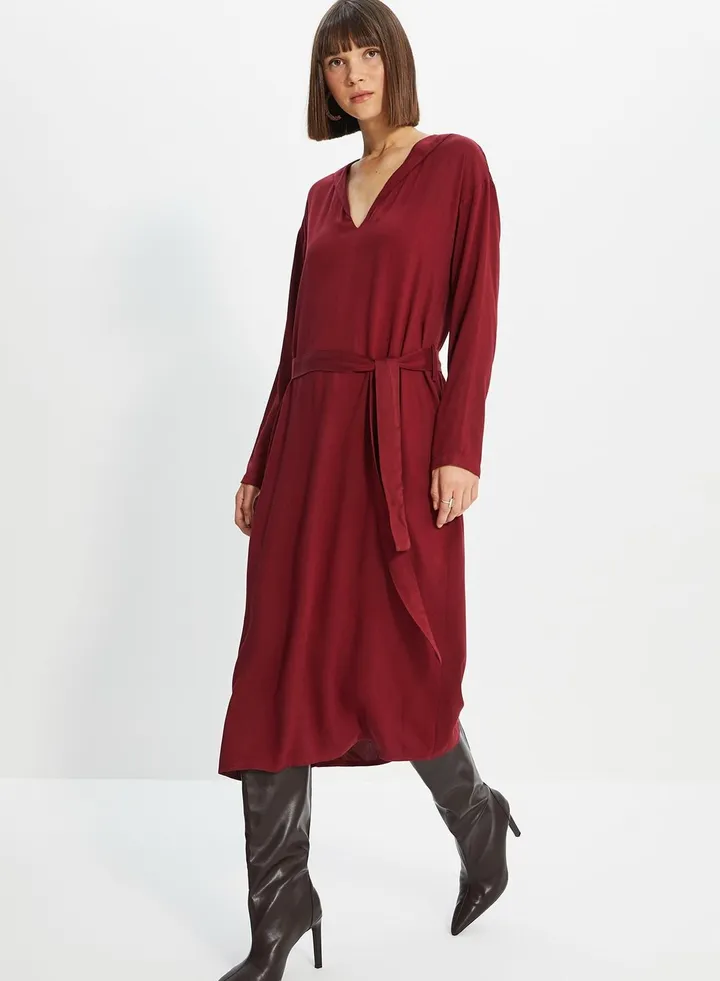 V-Neck Knitted Dress