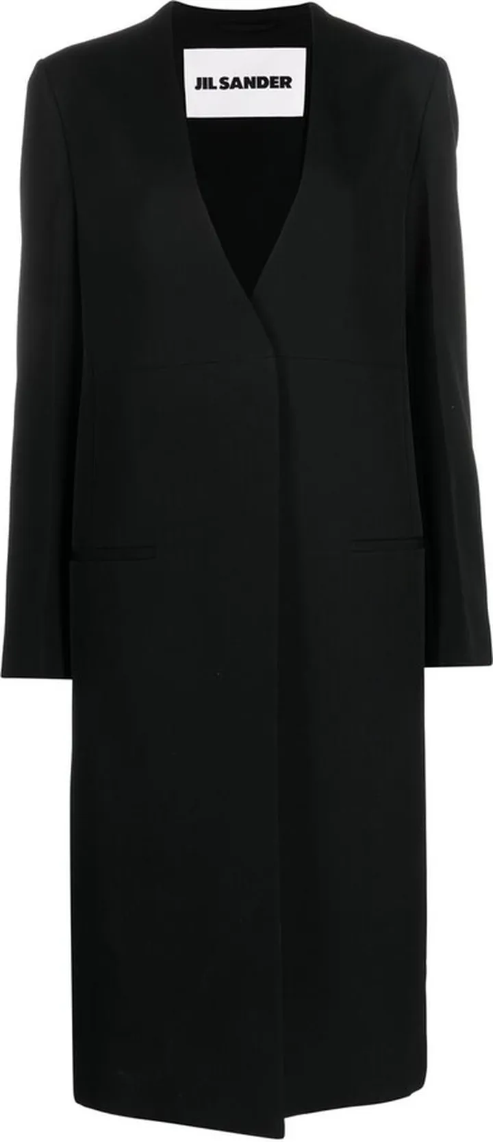 V-neck wool coat