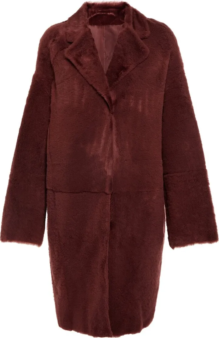 Reversible shearling coat
