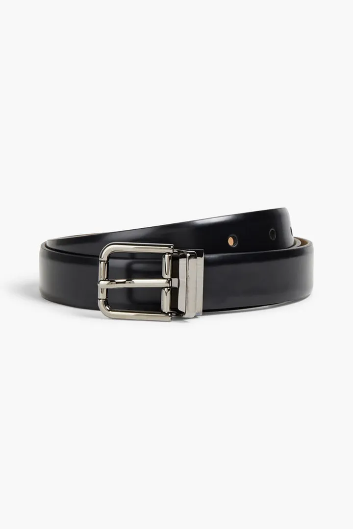Polished leather belt