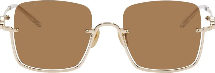 Gucci Gold Square Sunglasses