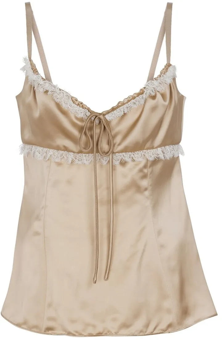 Siria lace-trimmed satin camisole