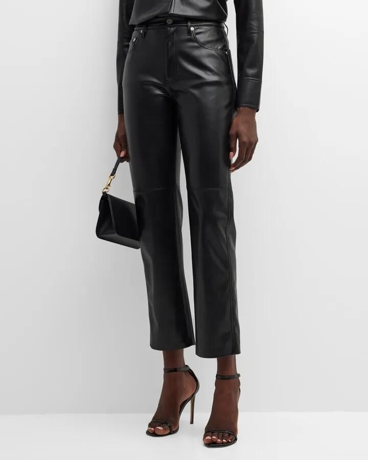Vinni Faux-Leather Ankle Pants