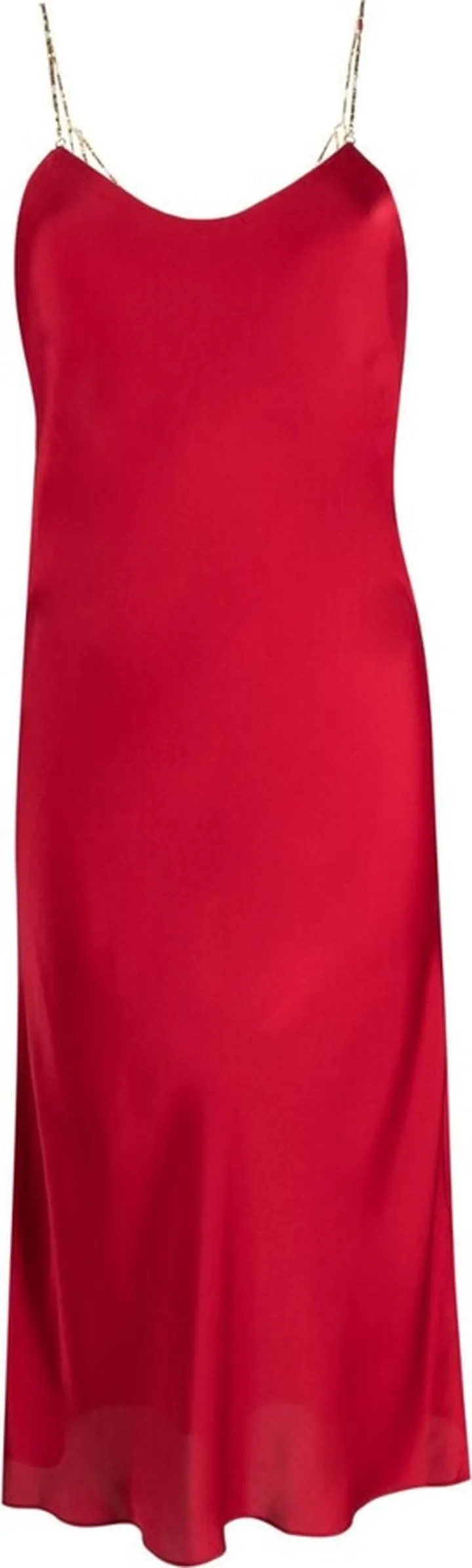 Bead-Embellished Slip Midi Dress