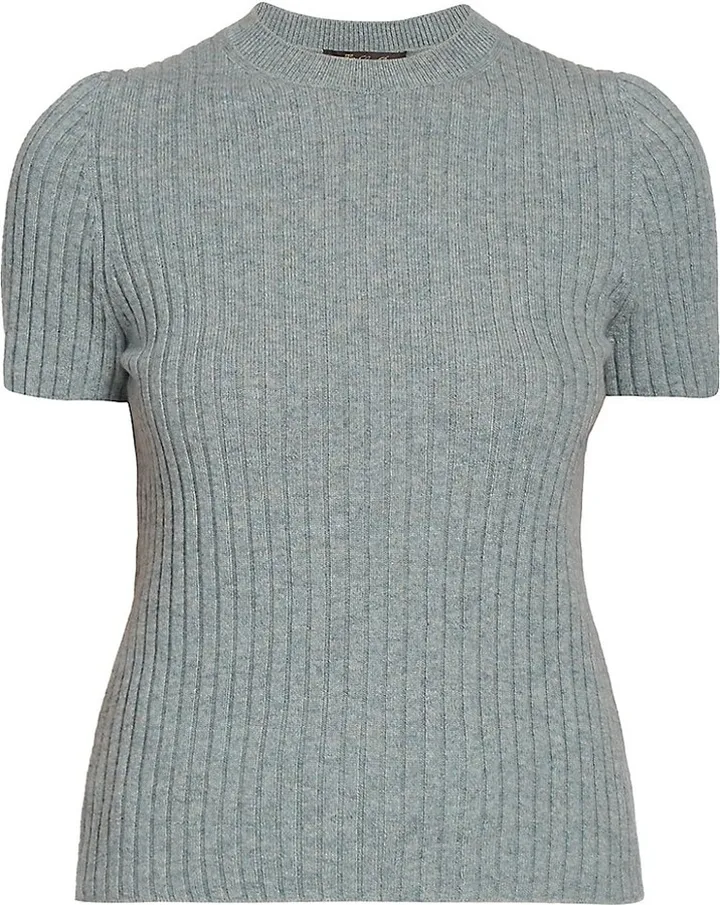 Girocollo Rib-Knit Cashmere T-Shirt