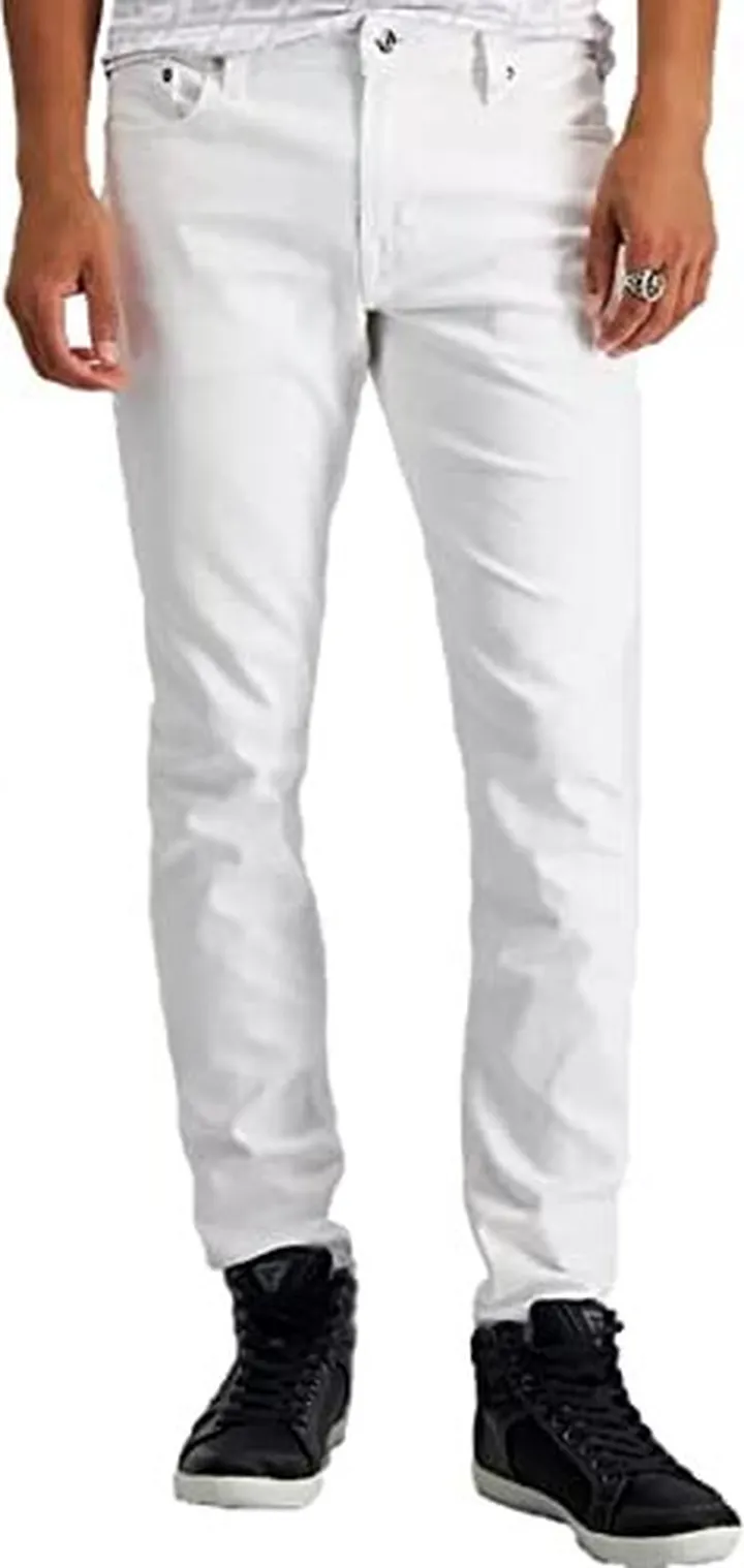 GUESS mens Mid Rise Slim Fit Slim Tapered Leg Jeans