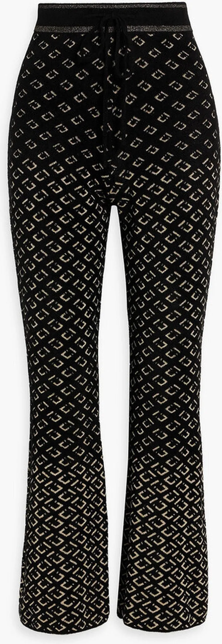 Verdi metallic jacquard-knit flared pants