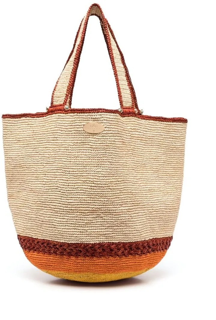 Cabas raffia-woven tote bag