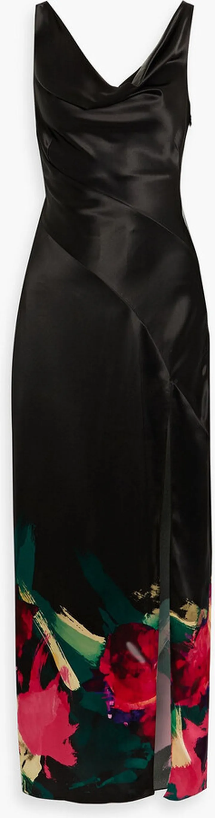 Alfina draped printed satin-crepe maxi dress