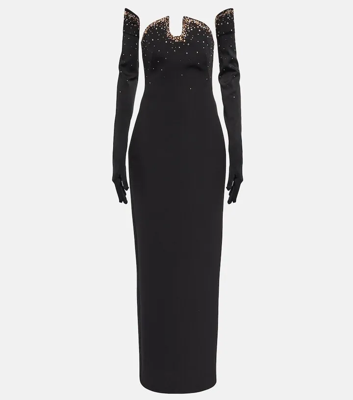 Bessy embellished crepe gown