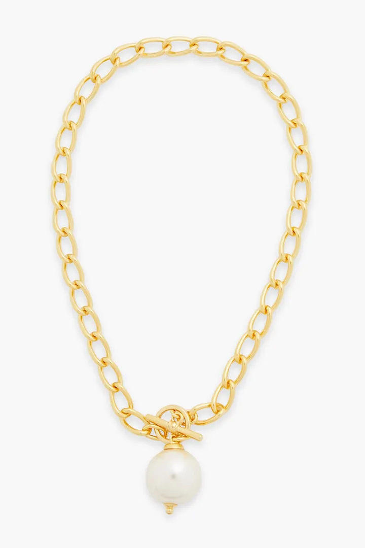 24-Karat Gold-Plated Faux Pearl Necklace