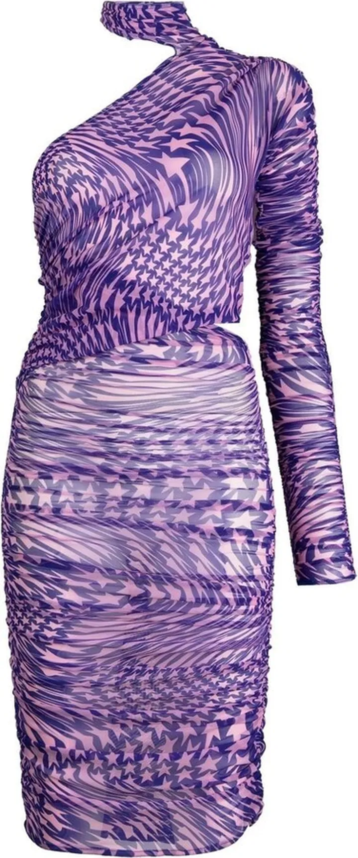 Star Mesh one-shoulder dress