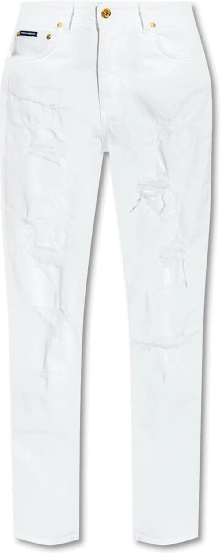 Logo Patch Distressed Boyfriend Jeans
