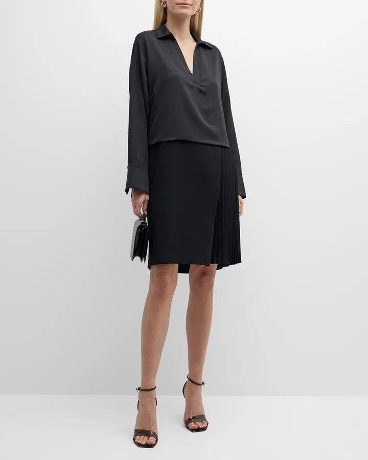 Zanora Pleated Shift Dress