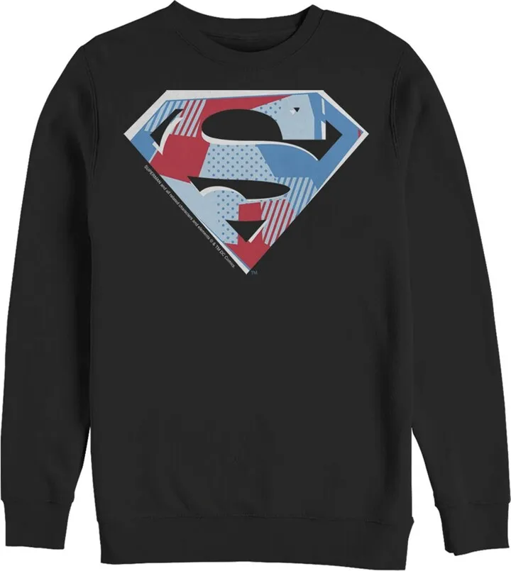 Men's Superman Logo Geometric Sweatshirt - Black - 3X Large