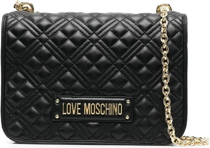 Logo-Plaque Quilted Shoulder Bag