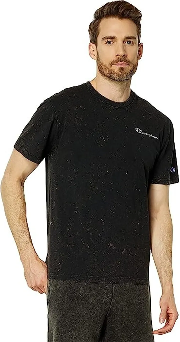 Champion Acid Wash Short Sleeve Tee (Acid Wash Black) Men's Clothing